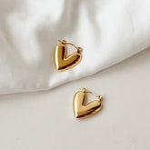 Golden Heart Hoop Earry